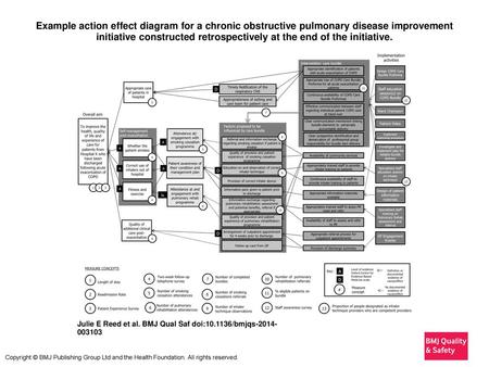 Example action effect diagram for a chronic obstructive pulmonary disease improvement initiative constructed retrospectively at the end of the initiative.