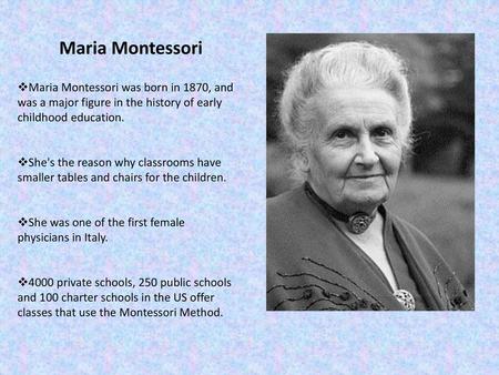 contribution of maria montessori