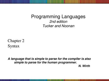 Chapter 2 :: Programming Language Syntax - ppt download