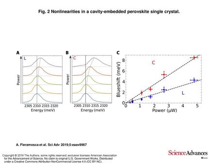 Fig. 2 Nonlinearities in a cavity-embedded perovskite single crystal.
