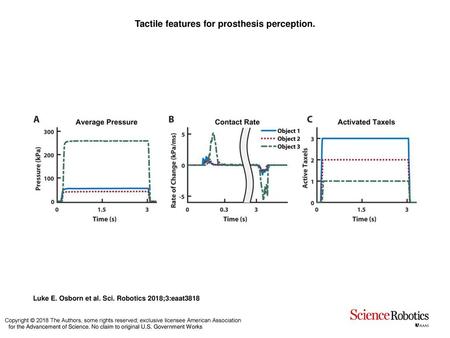 Tactile features for prosthesis perception.
