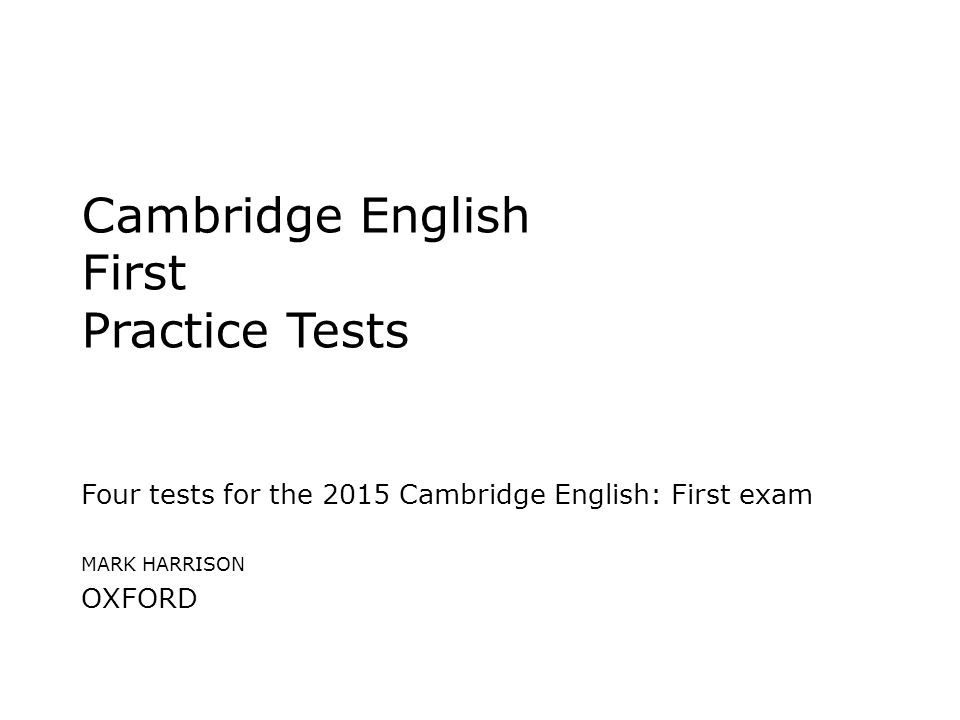 Cambridge English First Practice Tests - ppt video online download