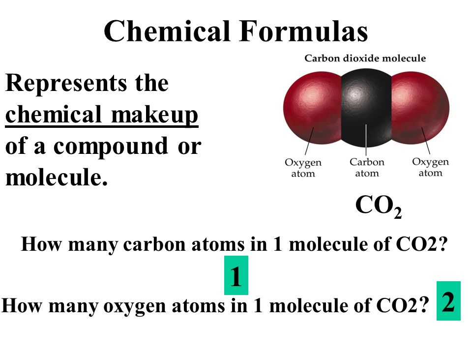 Chemical+Formulas+Represents+the+chemical+makeup+of+a+compound+or+molecule