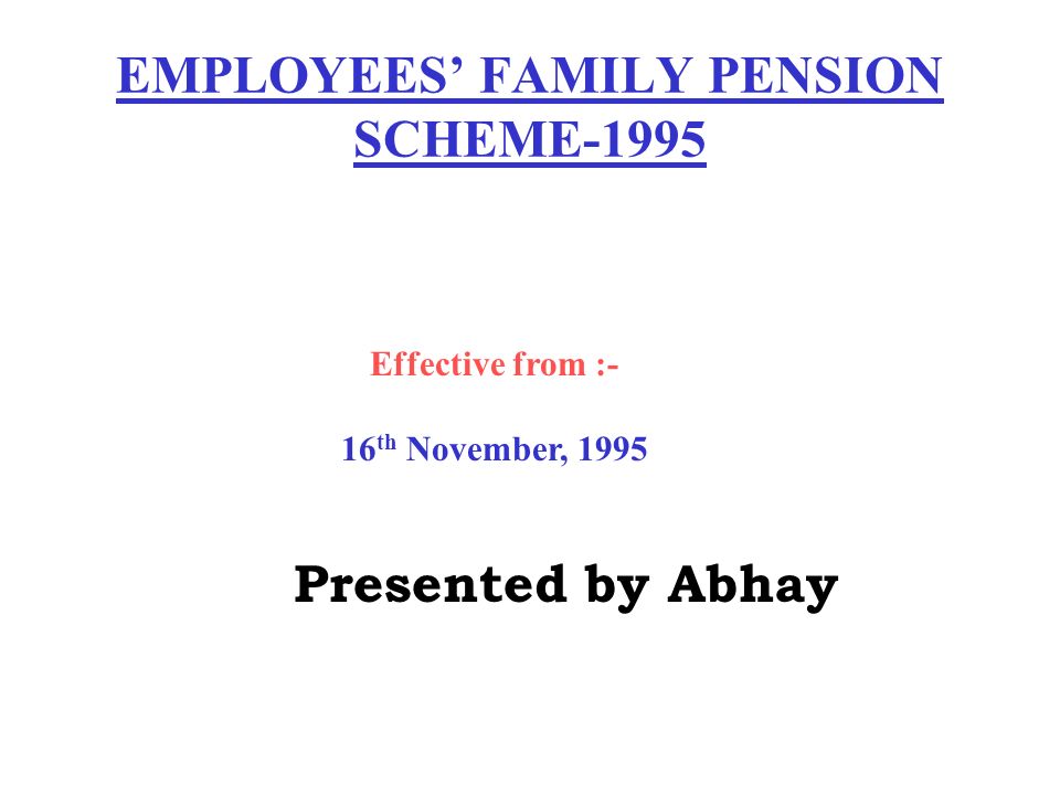 family pension scheme