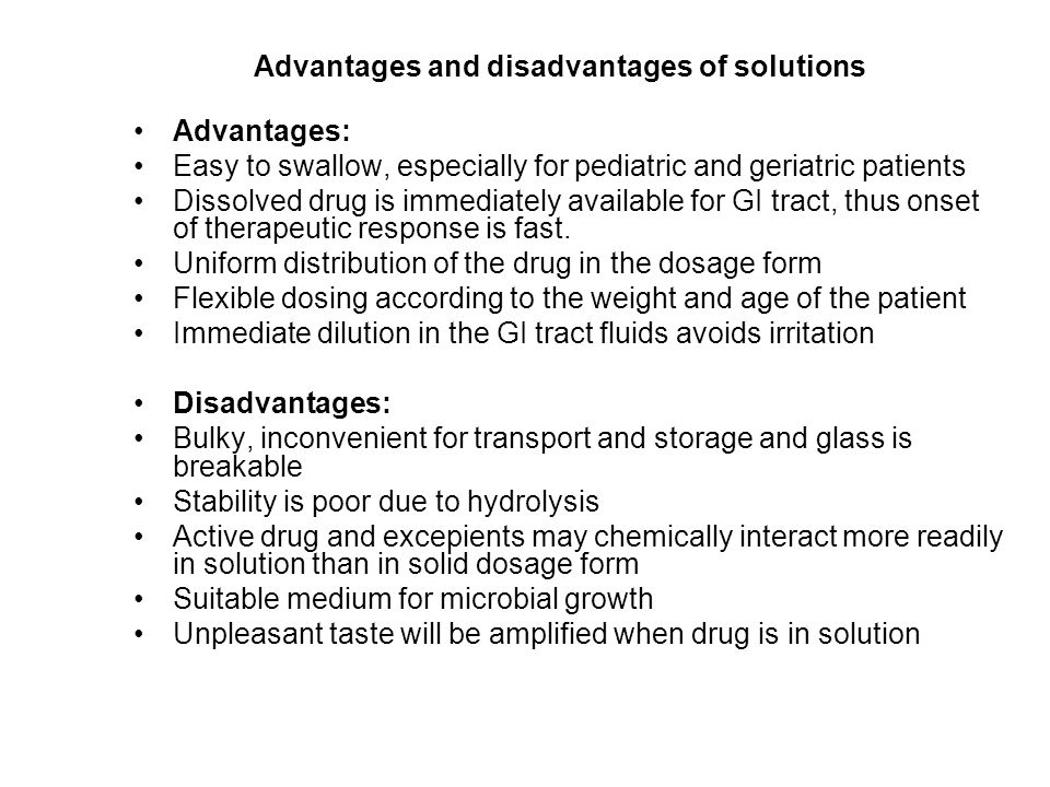 Advantages and disadvantages of solutions - ppt video online download