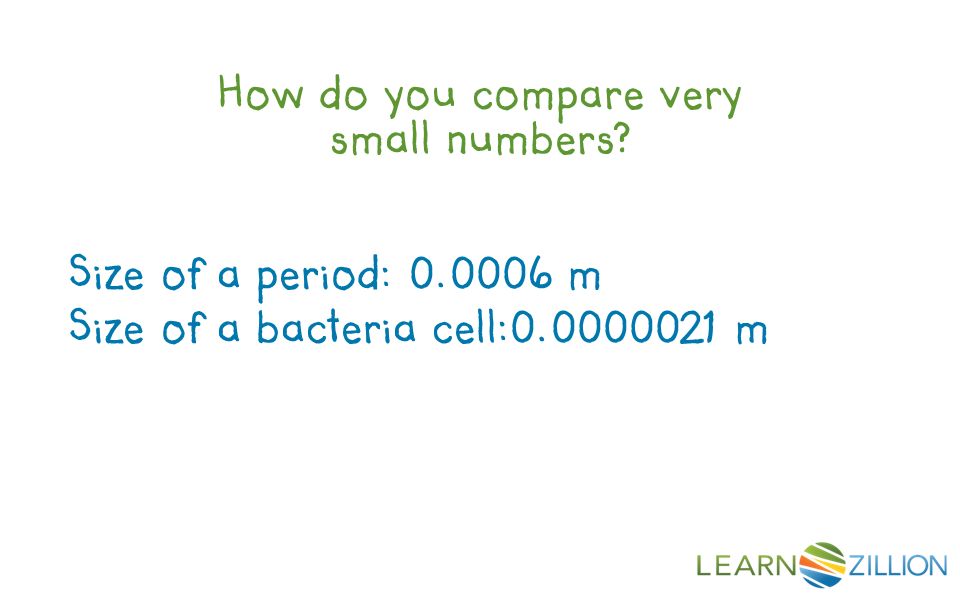 How do you compare very small numbers? Size of a period: m Size of a  bacteria cell: m. - ppt download