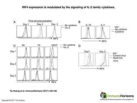 IRF4 expression is modulated by the signaling of IL-2 family cytokines