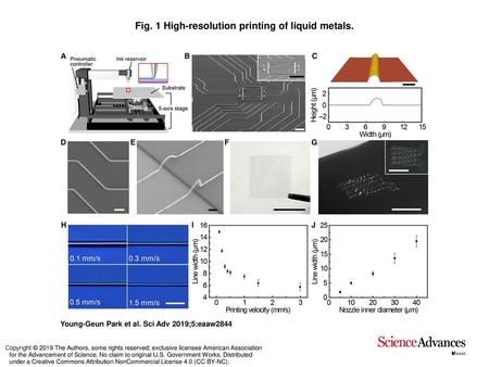 Fig. 1 High-resolution printing of liquid metals.