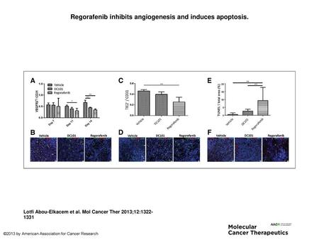 Regorafenib inhibits angiogenesis and induces apoptosis.
