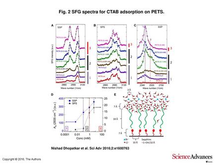 Fig. 2 SFG spectra for CTAB adsorption on PETS.