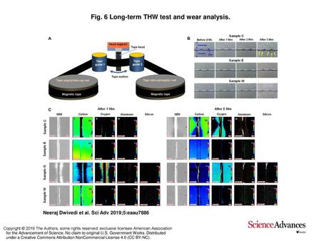 Fig. 6 Long-term THW test and wear analysis.