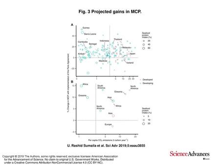 Fig. 3 Projected gains in MCP.