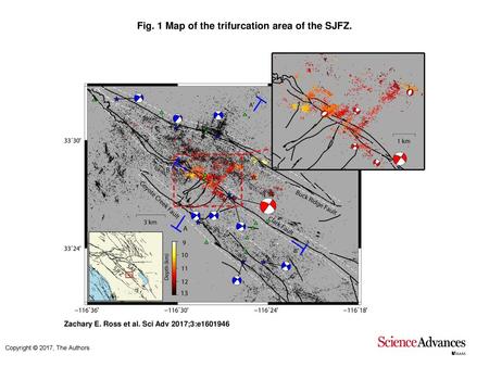 Fig. 1 Map of the trifurcation area of the SJFZ.