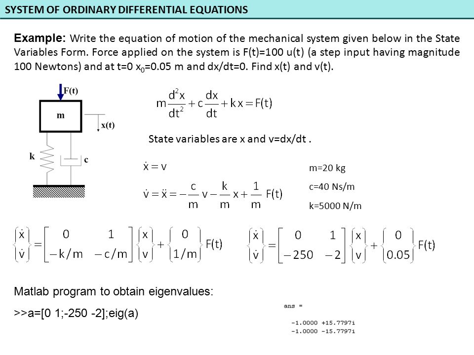 Differential examples ordinary equations systems of