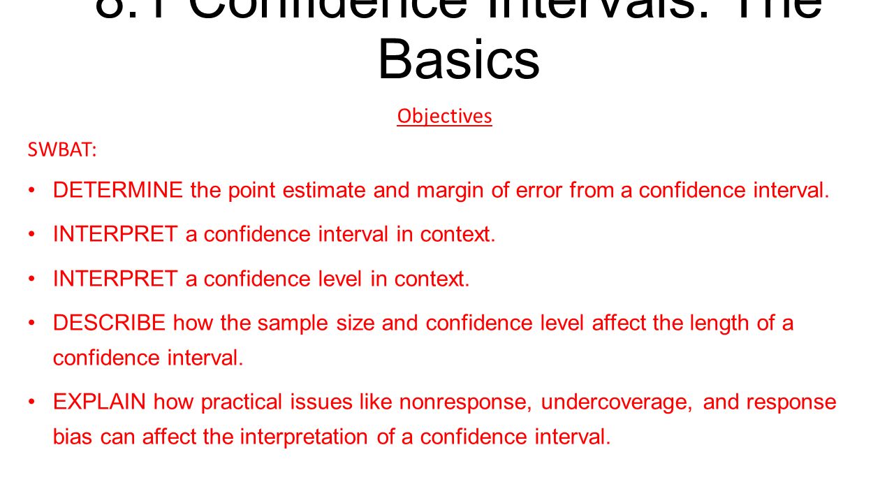 CONFIDENCE STATEMENT MARGIN OF ERROR CONFIDENCE INTERVAL ppt download