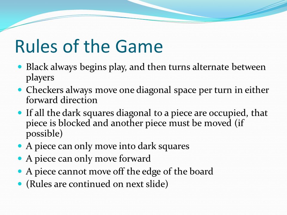 checkers instructions