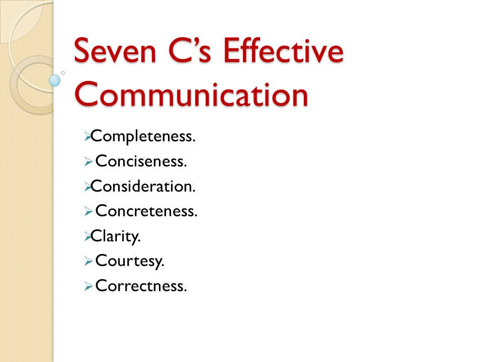 What are the 7 C's of effective presentation?