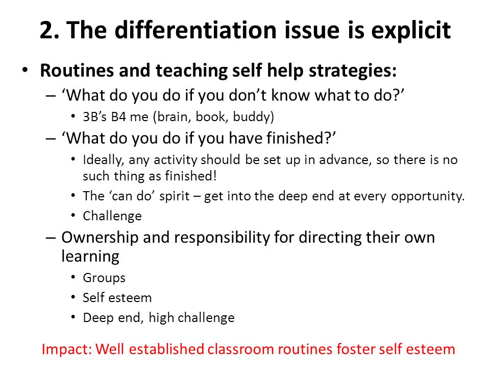 2. The differentiation issue is explicit