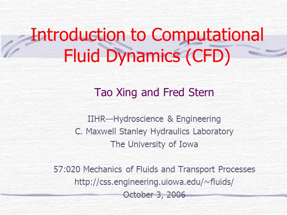 Introduction To Computational Fluid Dynamics (CFD) - Ppt Download