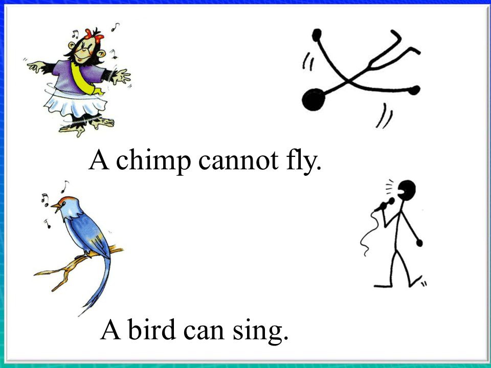 A chimp can sing. A Bird can Fly. A Bird can Fly на уроке английского языка. Карточка a Bird can Fly. I can't Fly.