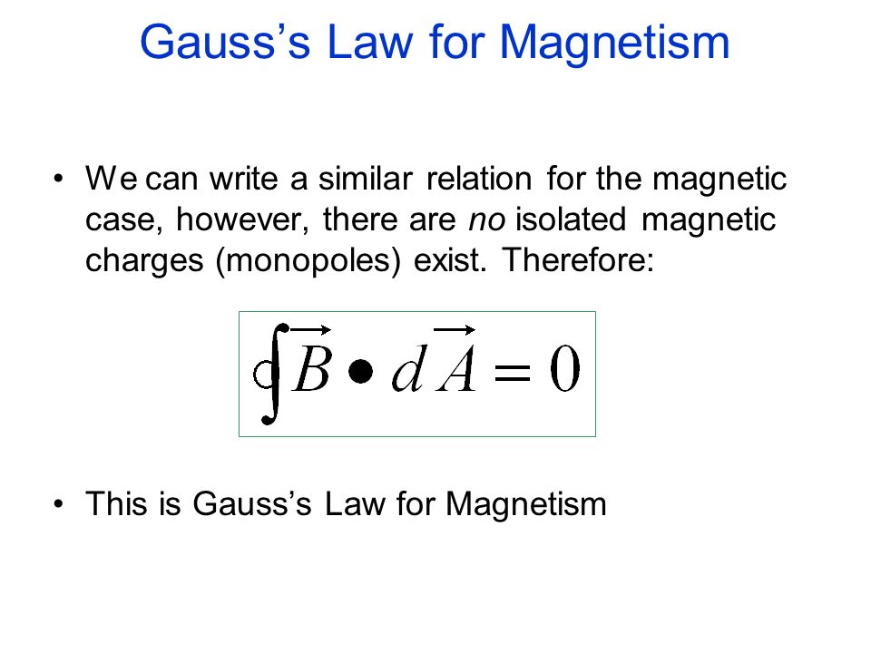 Unit 4 Day 11 – Gauss's Law for Magnetism - ppt video online download