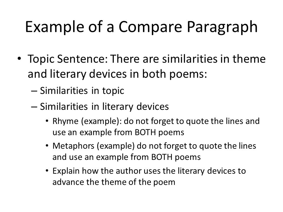 compare contrast essay sample