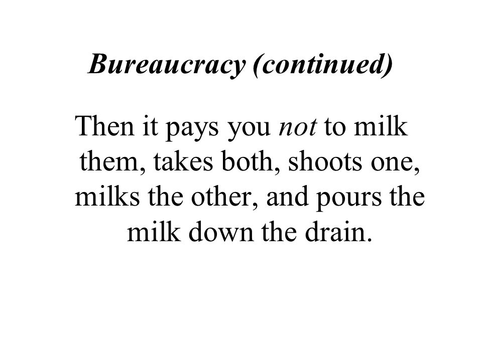 Bureaucracy (continued)