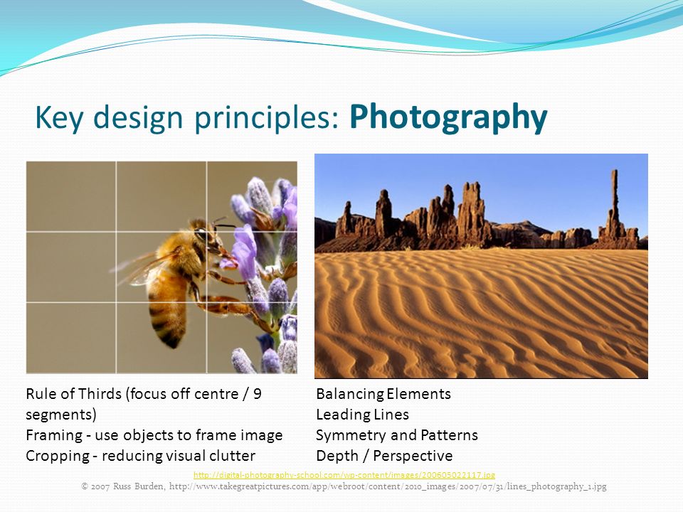 Key design principles: Photography