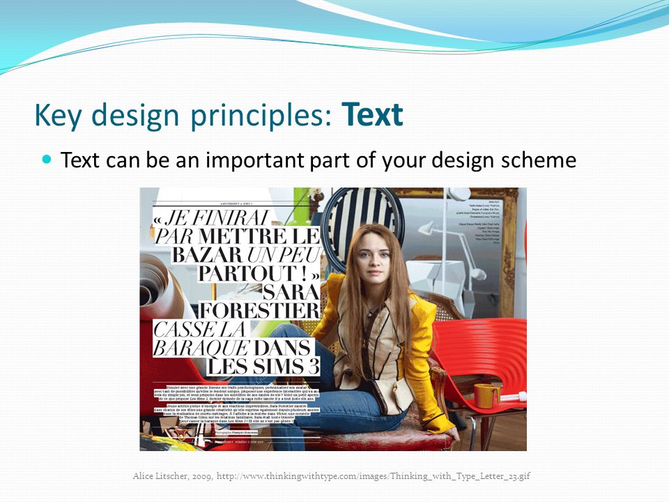 Key design principles: Text