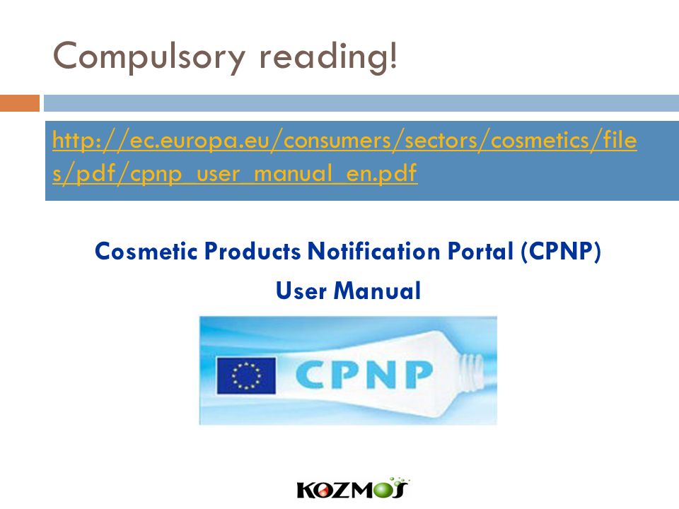 CPNP – Cosmetic Products Notification Portal
