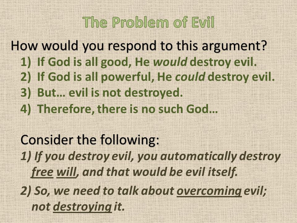 The Problem Of Evil Why Do Bad Things Happen To Good People Ppt Download