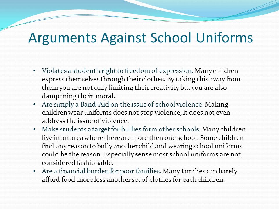 reasons against school uniforms