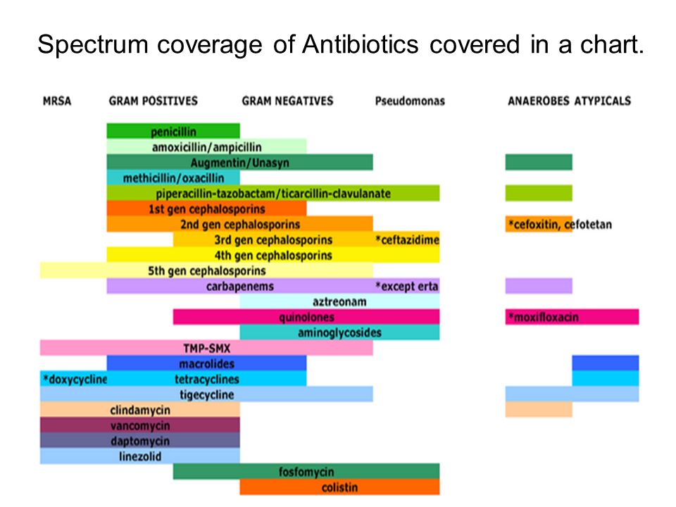 Antimicrobial Spectrum Of Activity Chart