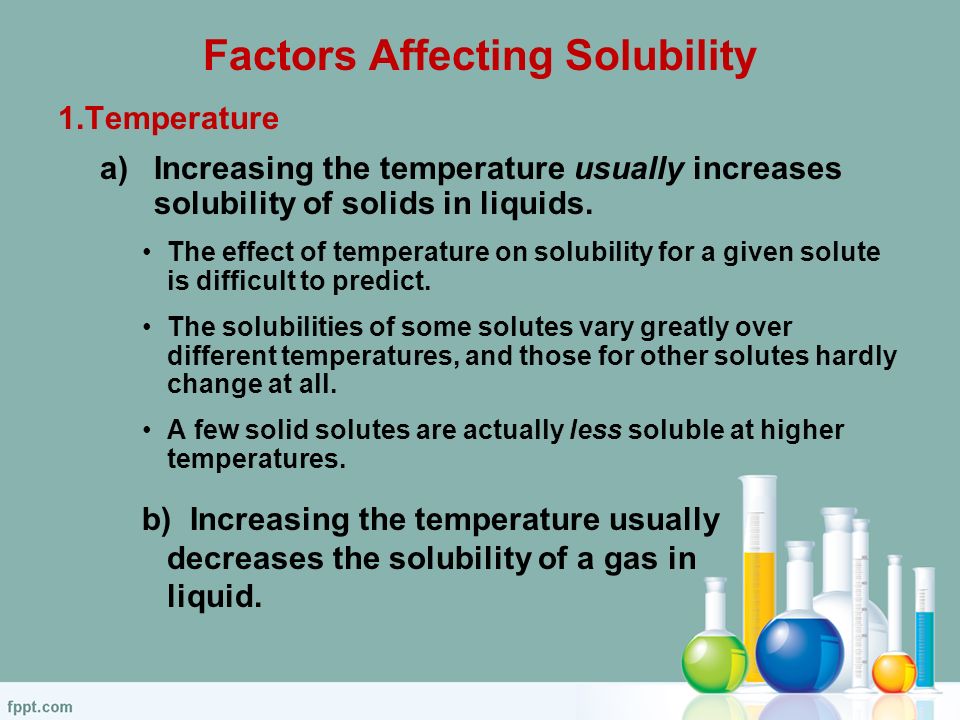 Solubility There Is A Limit To The Amount Of Solute That Can Be Dissolved In A Solvent The Point At Which This Limit Is Reached For Any Solute Solvent Ppt Video Online