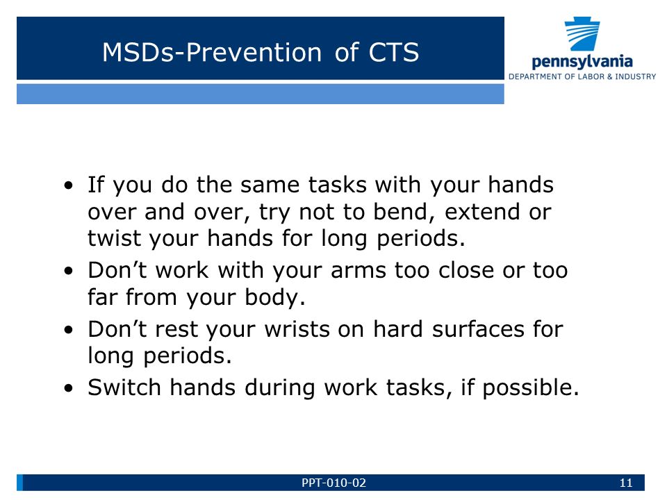 MSDs-Prevention of CTS