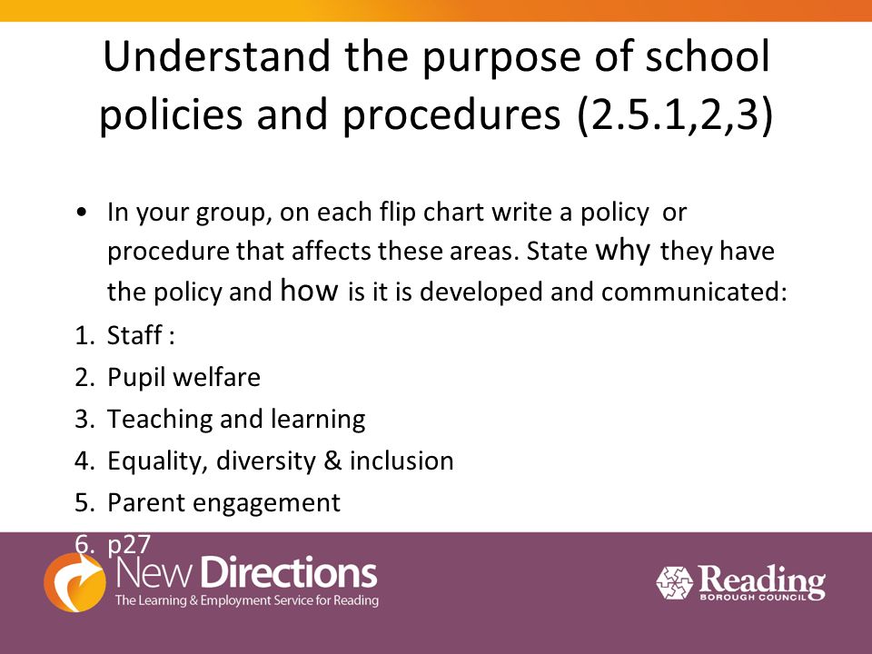 how school policies may be developed and communicated