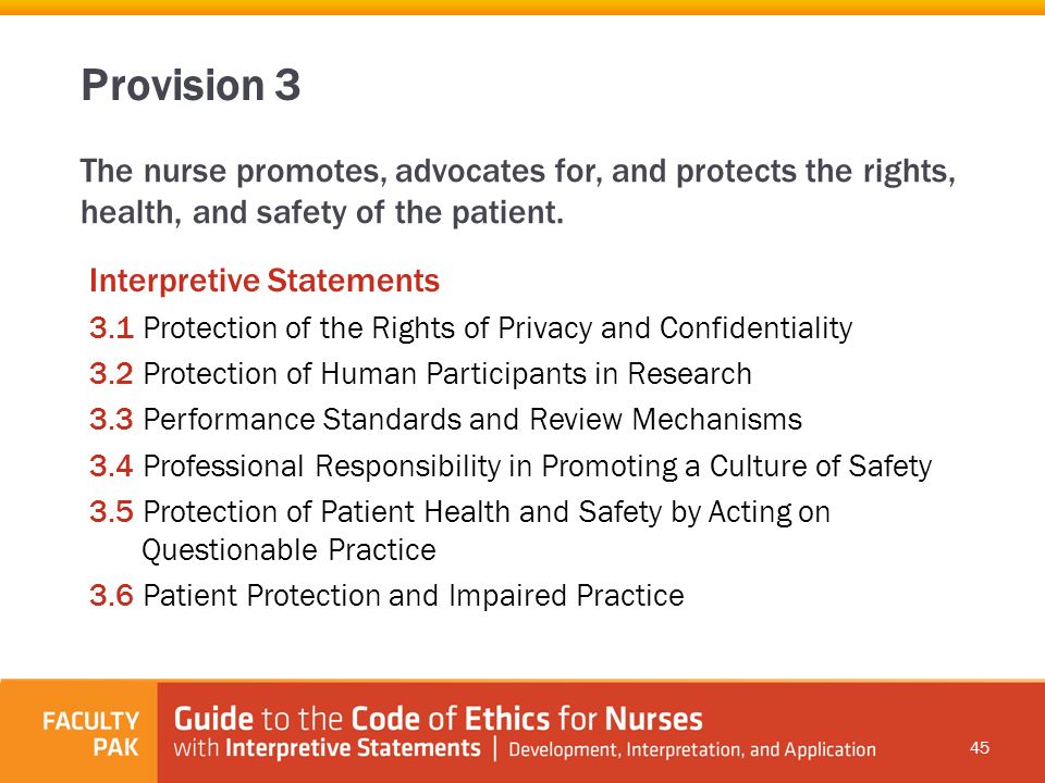 Ethics of nurse code Nursing Ethics:
