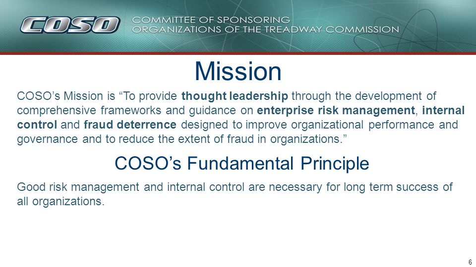 COSO’s Fundamental Principle