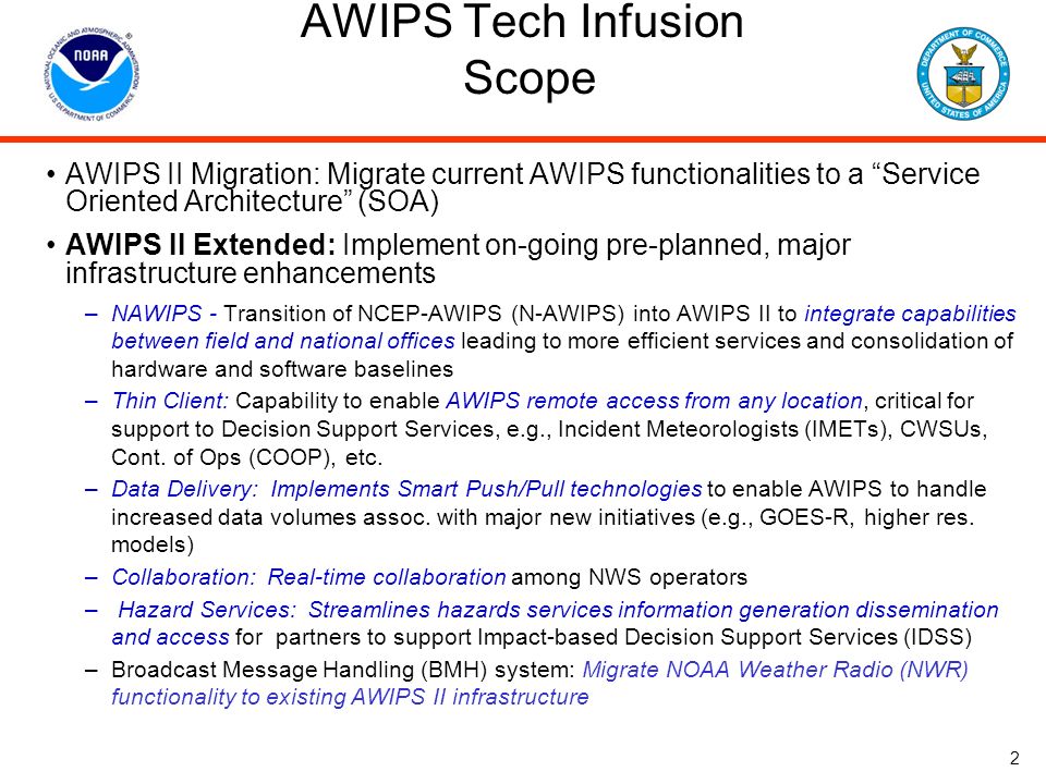 AWIPS Tech Infusion Scope
