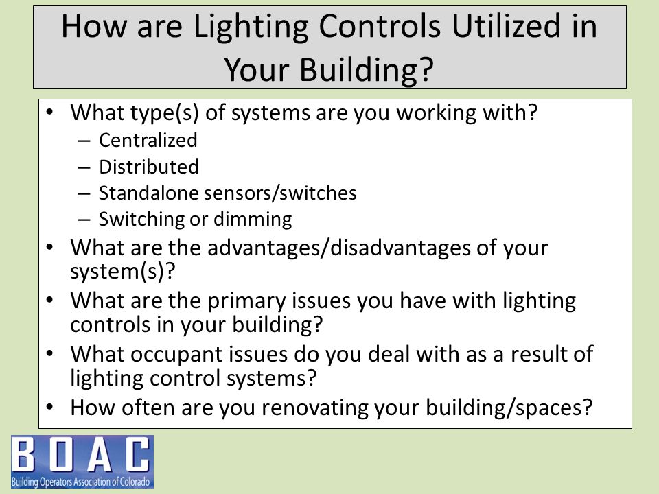 Building Lighting Controls - ppt video online download