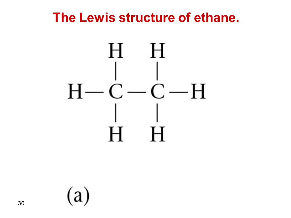 The Lewis structure of ethane. 
