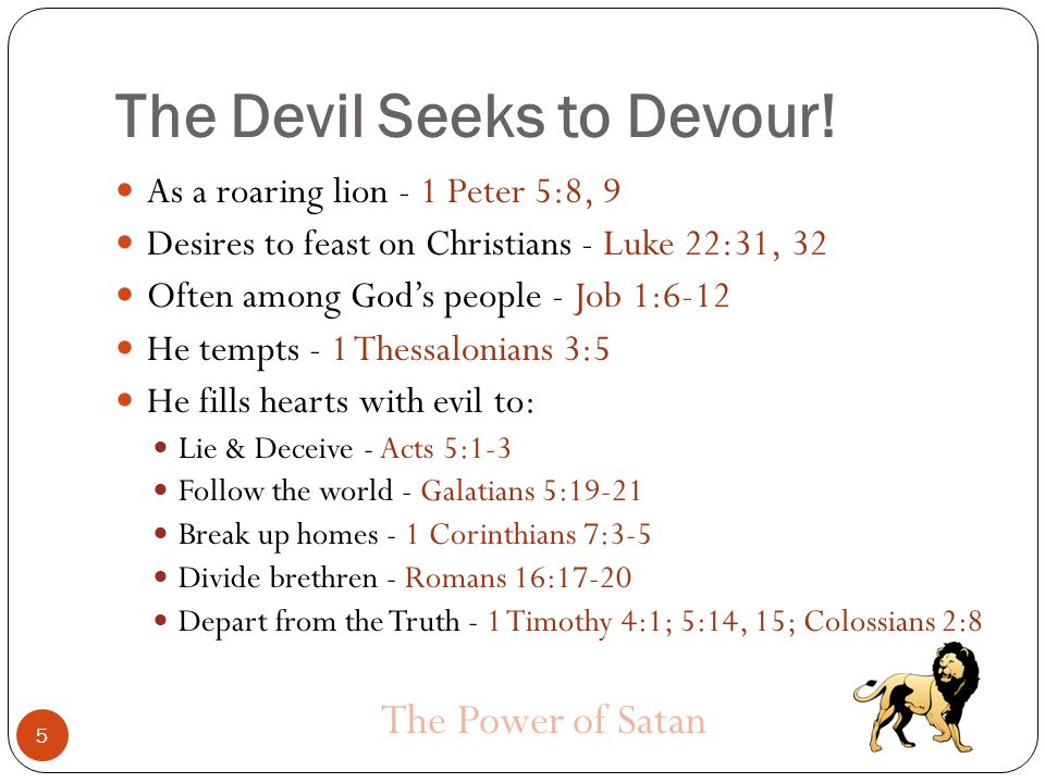 The Power Of Satan 1 Peter 5: ppt video online download