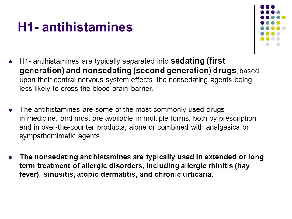 sedating and non sedating antihistamines