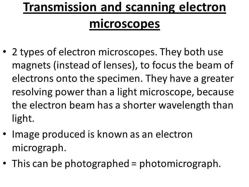 resolving power of electron microscope formula
