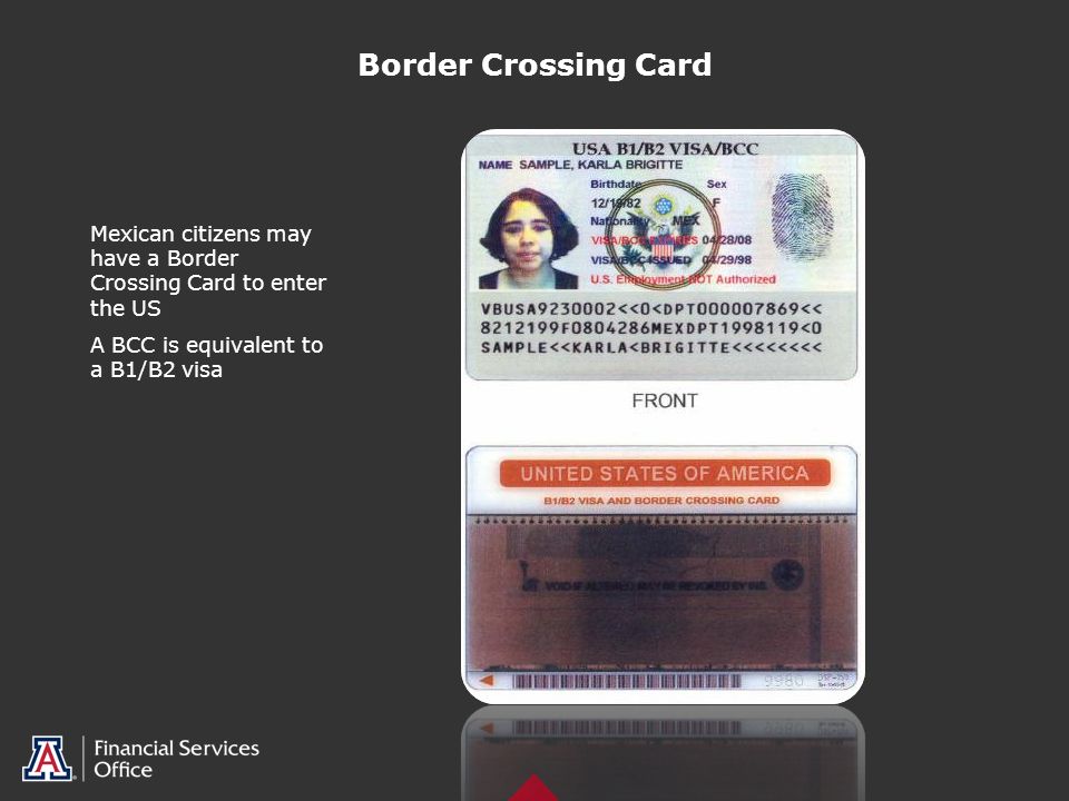 Where Can I Find The B1 B2 Visa Number On Border Crossing Card