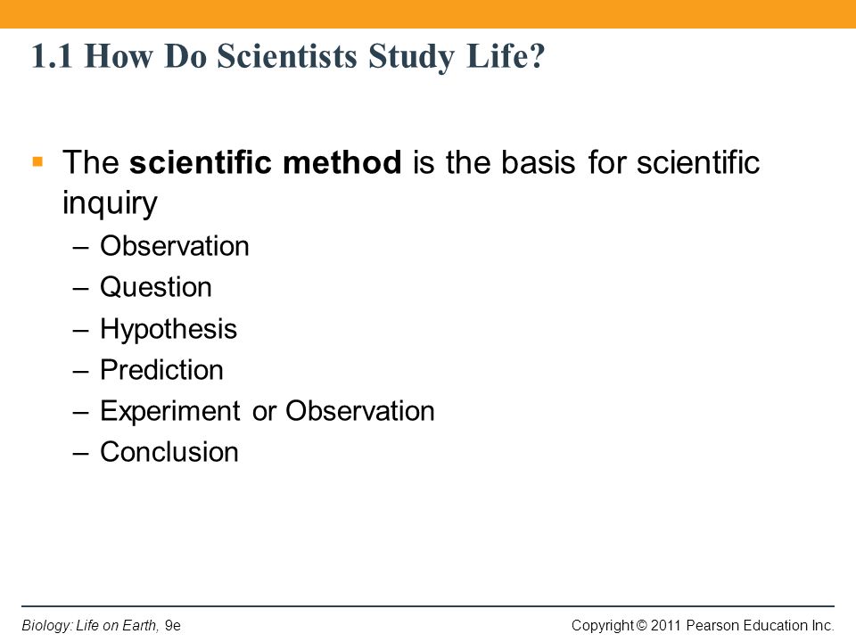 1.1 How Do Scientists Study Life