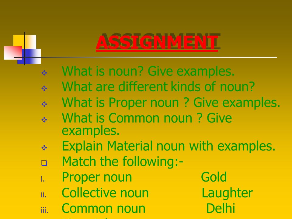 assignment the noun
