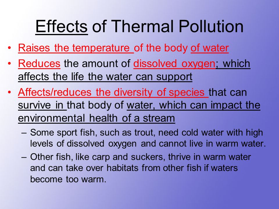 harmful effects of thermal pollution