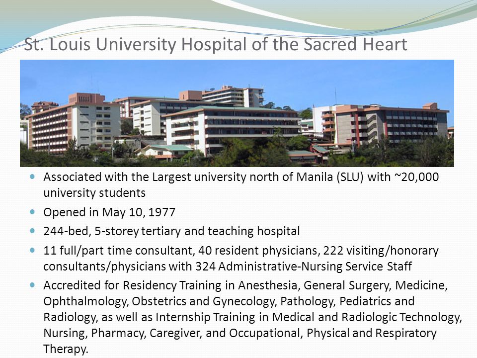 Management St Louis University Hospital Of The Sacred Heart