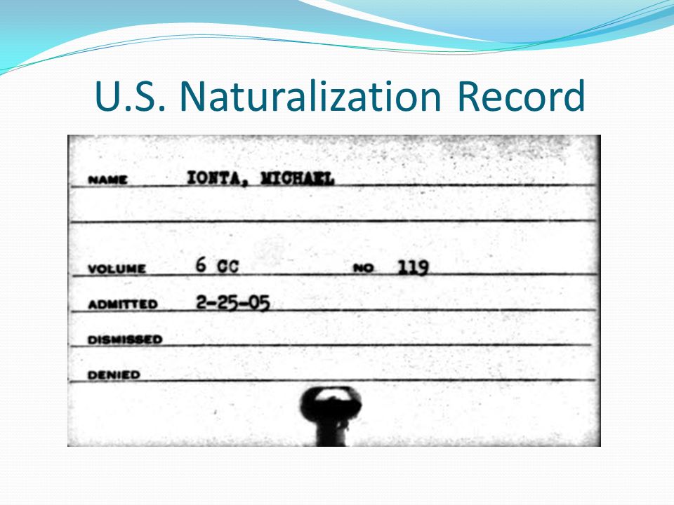 U.S. Naturalization Record